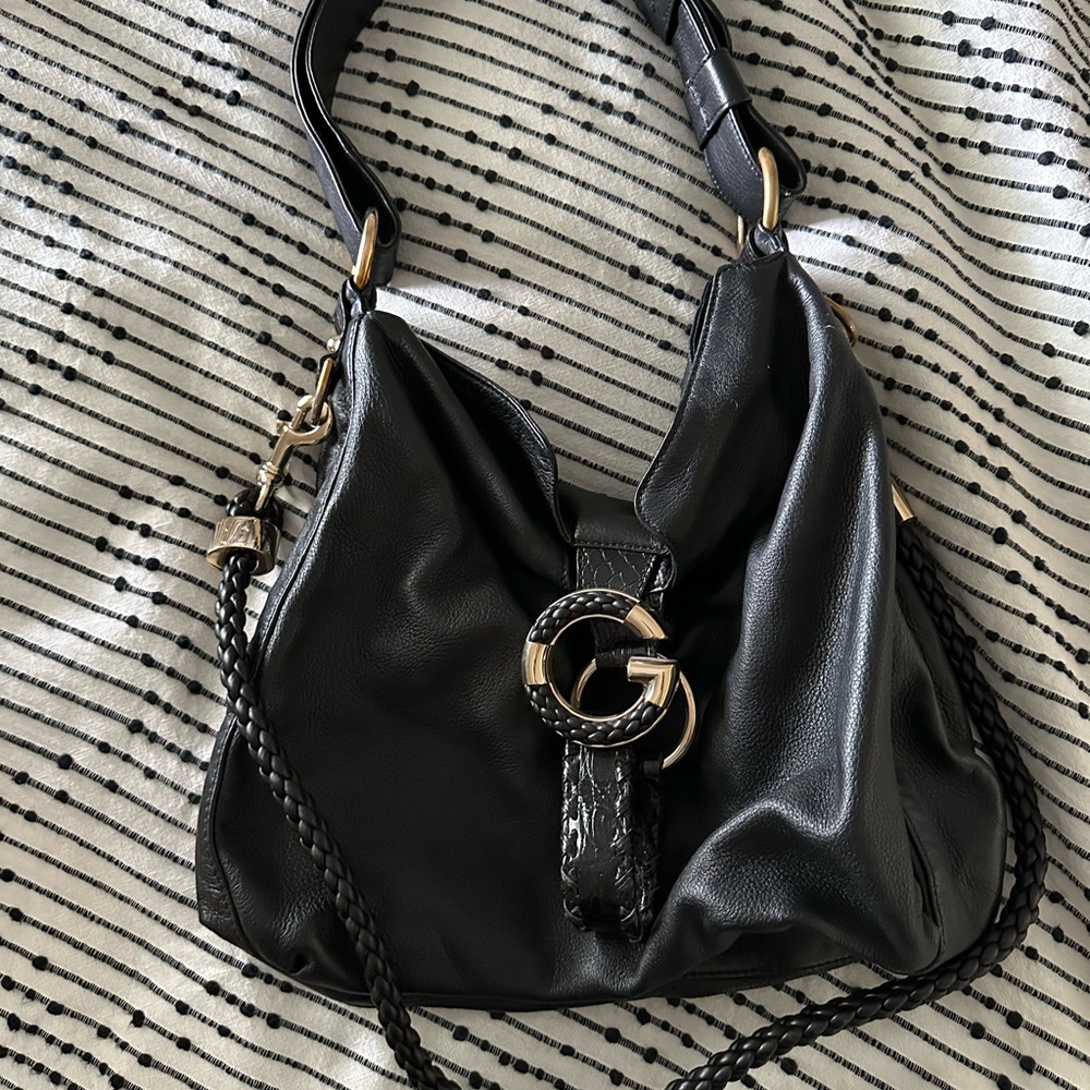 Gucci Black Leather Hobo Bag Circa early 2000’s 90’s retro